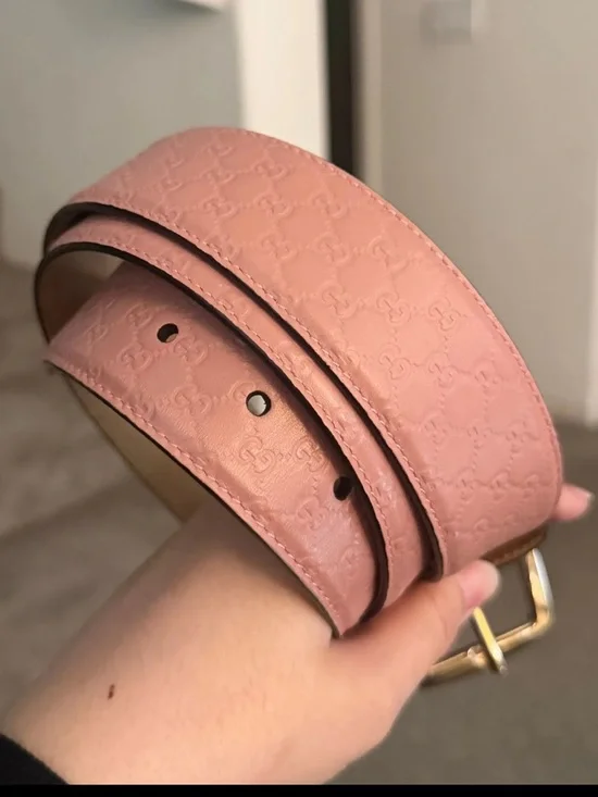 Gucci Guccissima Pink Leather Belt - Picture 2 of 4